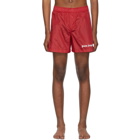 Palm Angels Red Track Board Shorts