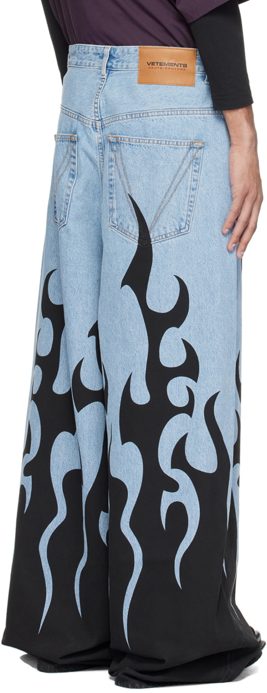 VETEMENTS ブルー＆ブラック Big Shape ジーンズ VETEMENTS Blue & Black Big Shape Jeans Vetements