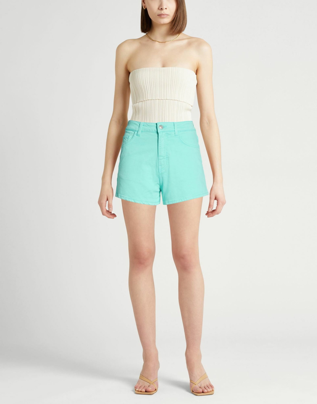 Jucca Womens Denim shorts Turquoise