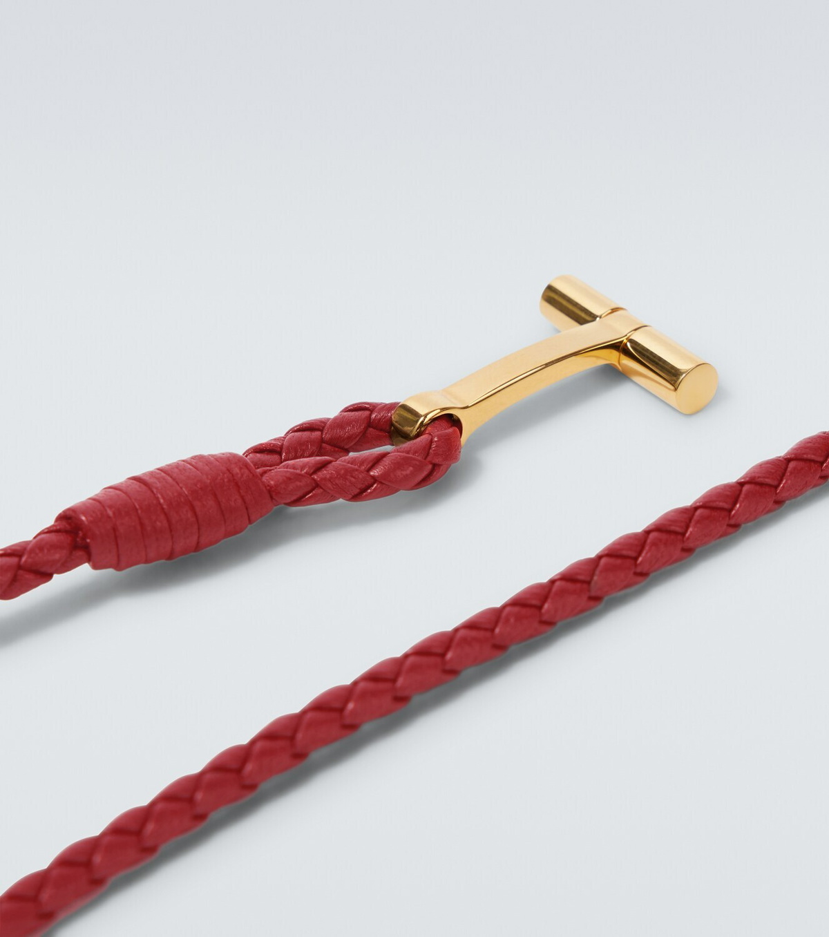 Tom Ford T braided leather bracelet