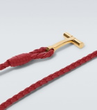 Tom Ford T braided leather bracelet