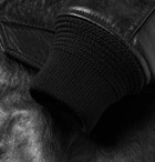 SAINT LAURENT - Shearling-Lined Leather Aviator Jacket - Black