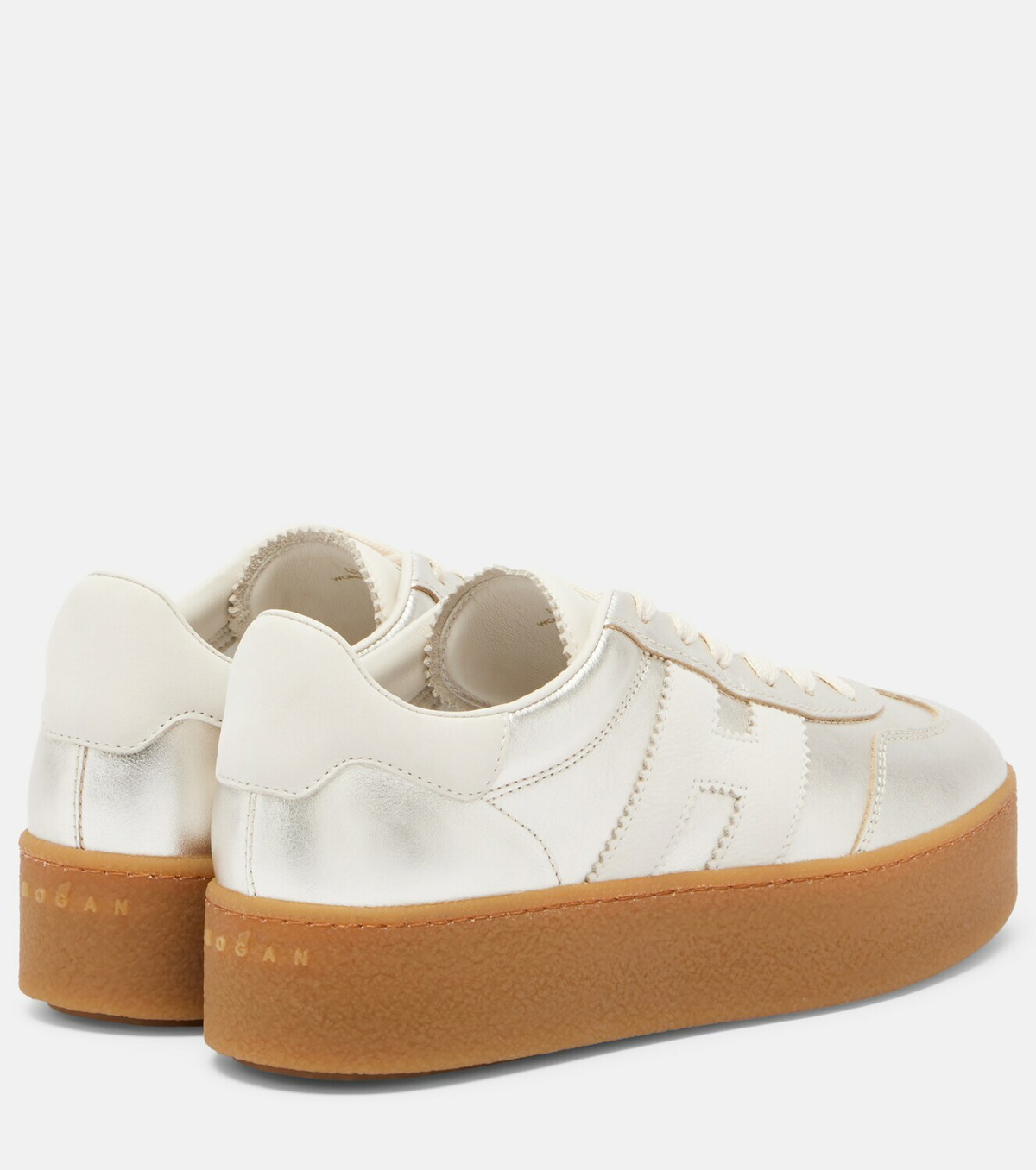 Hogan H698 metallic leather platform sneakers