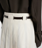 Ferragamo Belted cotton and silk miniskirt