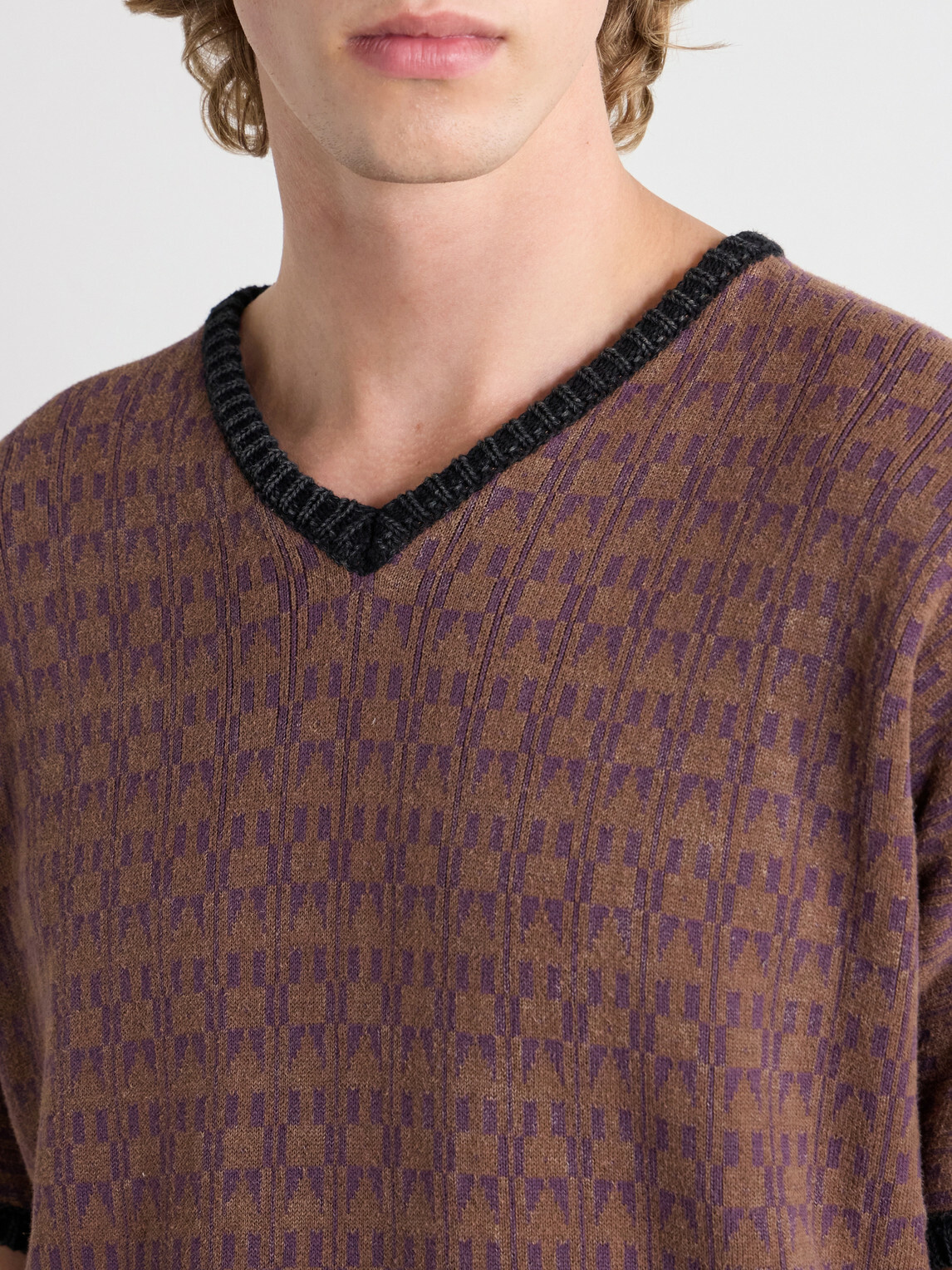 Enfants Riches Déprimés - Vienna Cotton-Jacquard Sweater - Burgundy