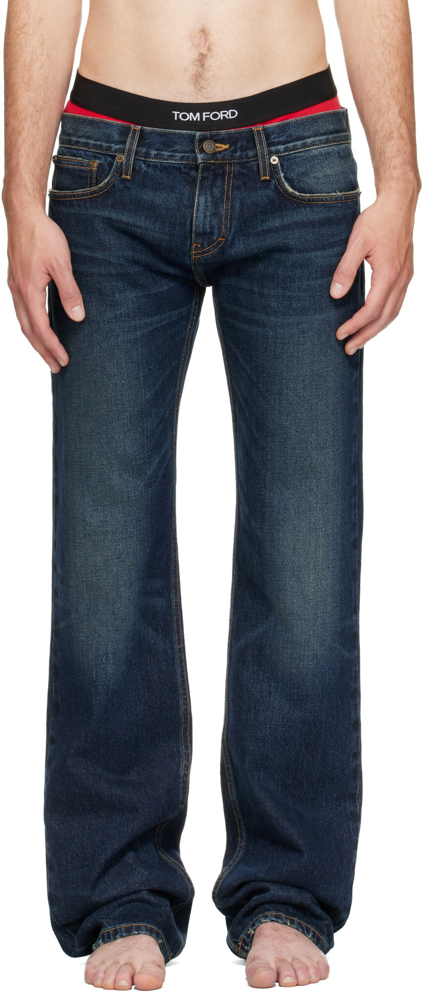 Raimundo Langlois Indigo Slim Straight Jeans