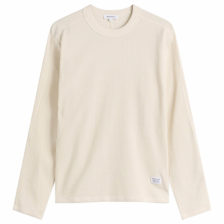 Photo: Norse Projects Men's Stevns Military Rib Long Sleeve T-Shirt in Ecru