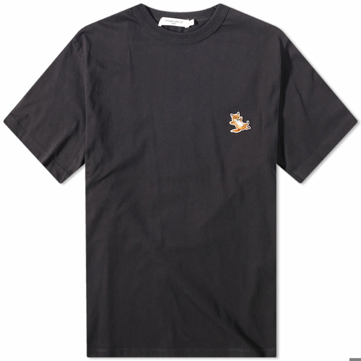 Photo: Maison Kitsuné Men's Chillax Fox Patch Classic T-Shirt in Black