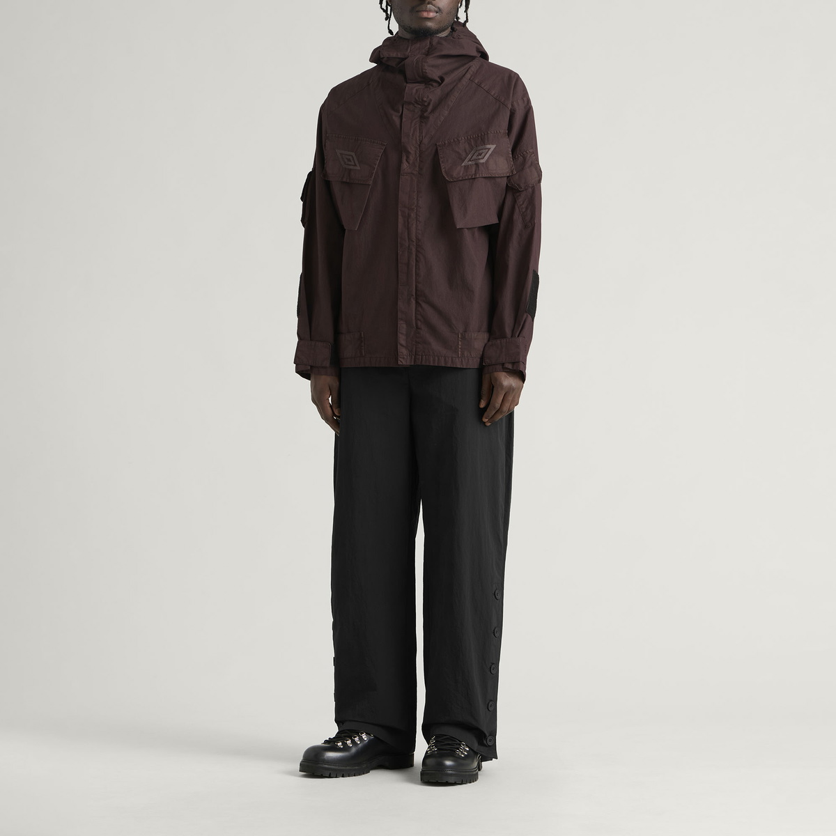 Umbro by Slam Jam Men's Midfield Jacket in Plum Grey