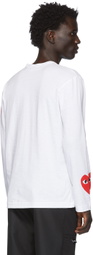 COMME des GARÇONS PLAY White Multi Heart Long Sleeve T-Shirt