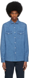 Brunello Cucinelli Blue Denim Western Shirt