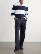 Rag & Bone - Striped Cotton-Jersey Polo Shirt - Blue