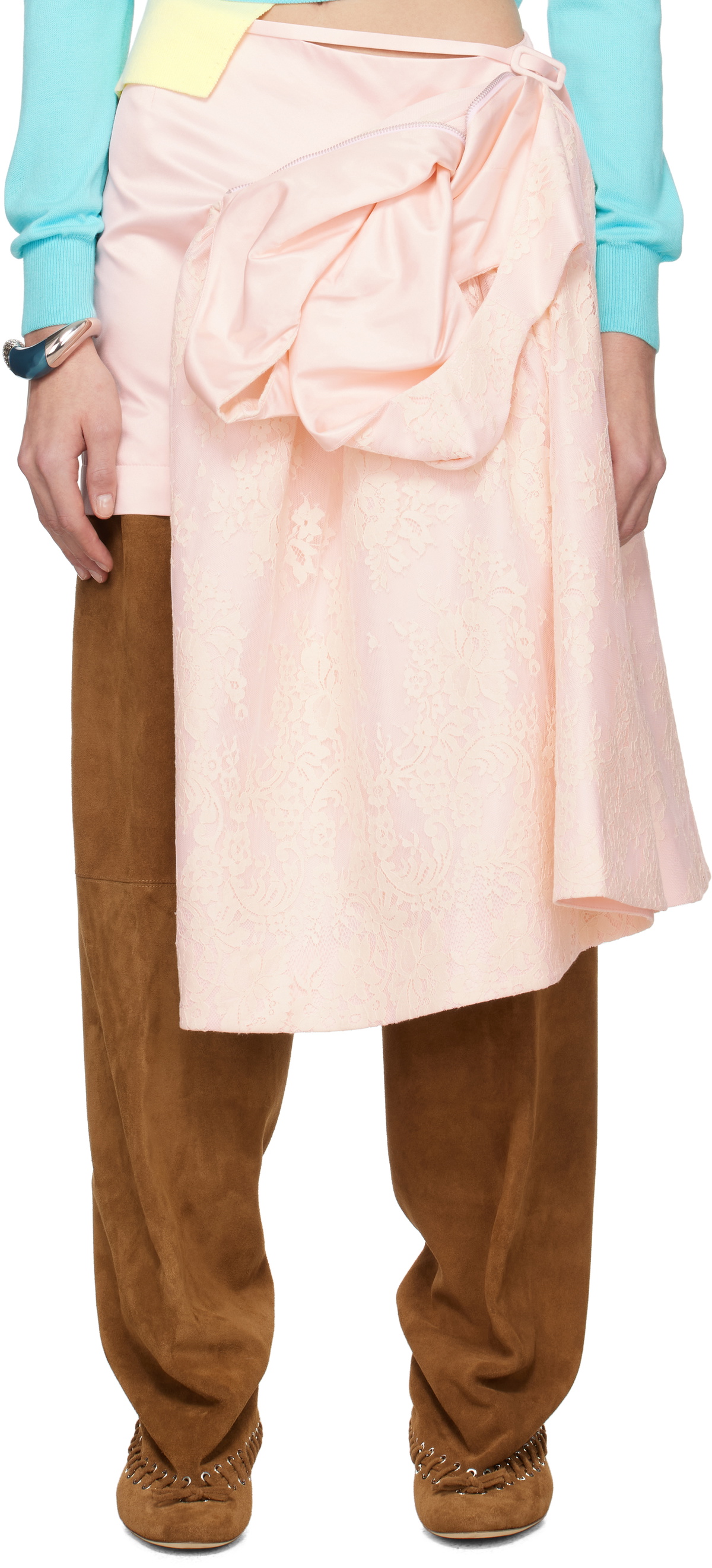ALL-IN Pink Tilted Display Miniskirt