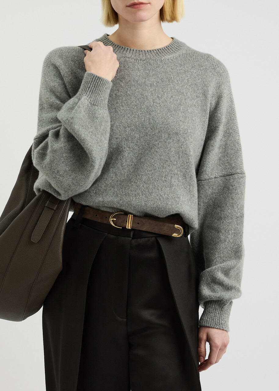 【関税込み】KHAITE ブラウン Bambi ベルト Khaite Bambi Suede Belt Dark Brown Khaite