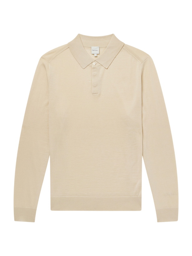 Photo: Paul Smith - Merino Wool Polo Shirt - Neutrals