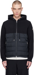 Moncler Navy Embroidered Down Jacket