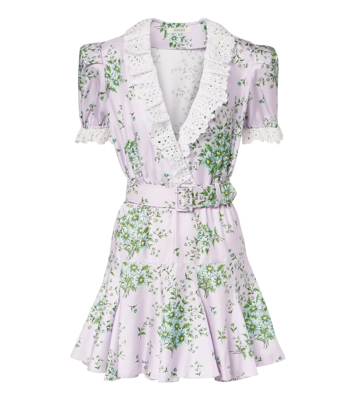 Photo: Rodarte Floral silk twill minidress