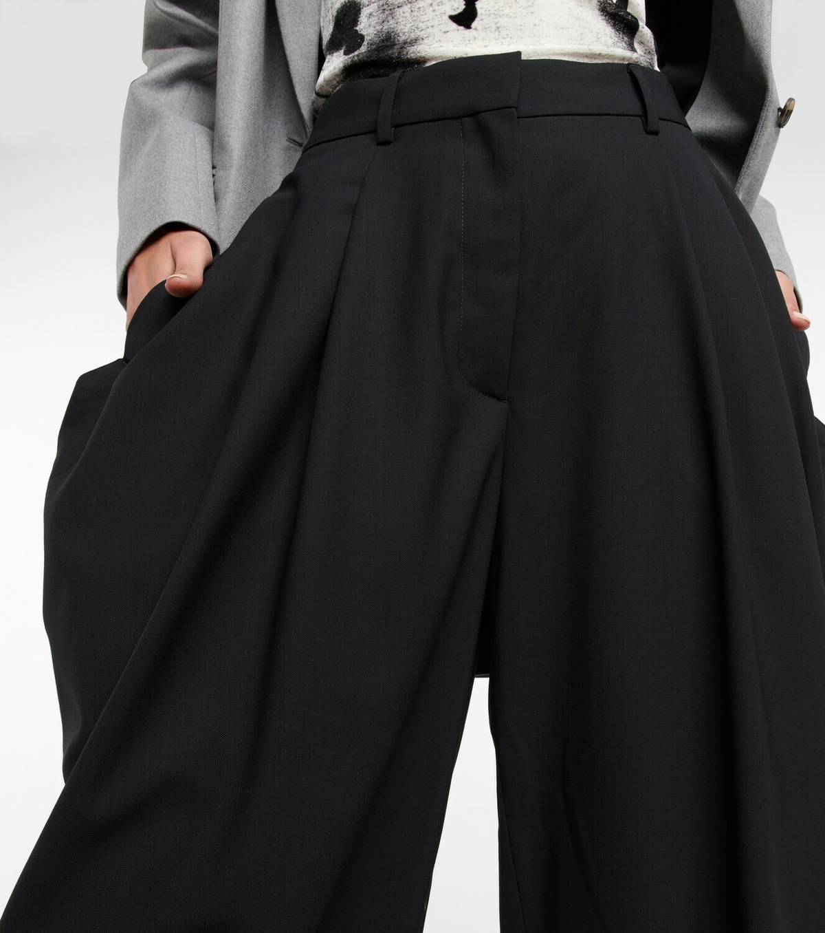 Loewe High-rise draped wool pants Loewe