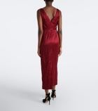 Erdem Embellished satin cocktail dress