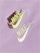 Nike - Sportswear Club Logo-Embroidered Cotton-Jersey T-Shirt - Purple