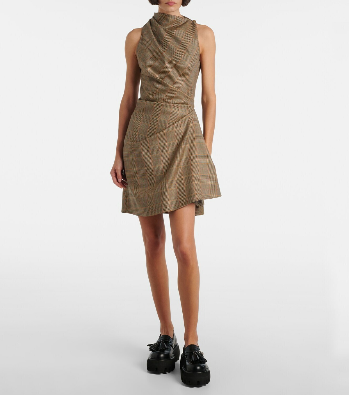 McQueen Prince of Wales check wool minidress