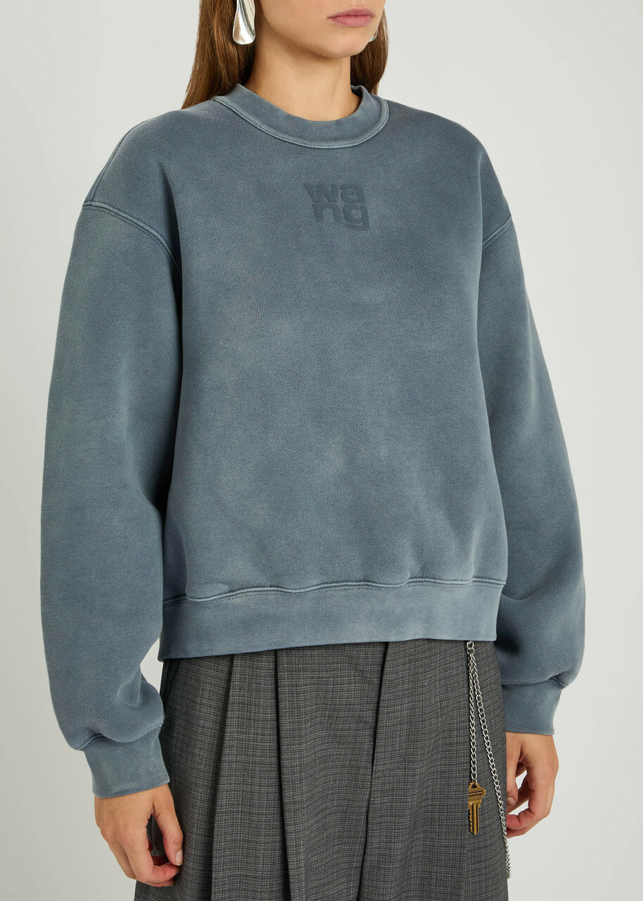 Alexanderwang.t Logo Cotton-blend Sweatshirt Blue