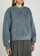 Alexanderwang.t Logo Cotton-blend Sweatshirt Blue