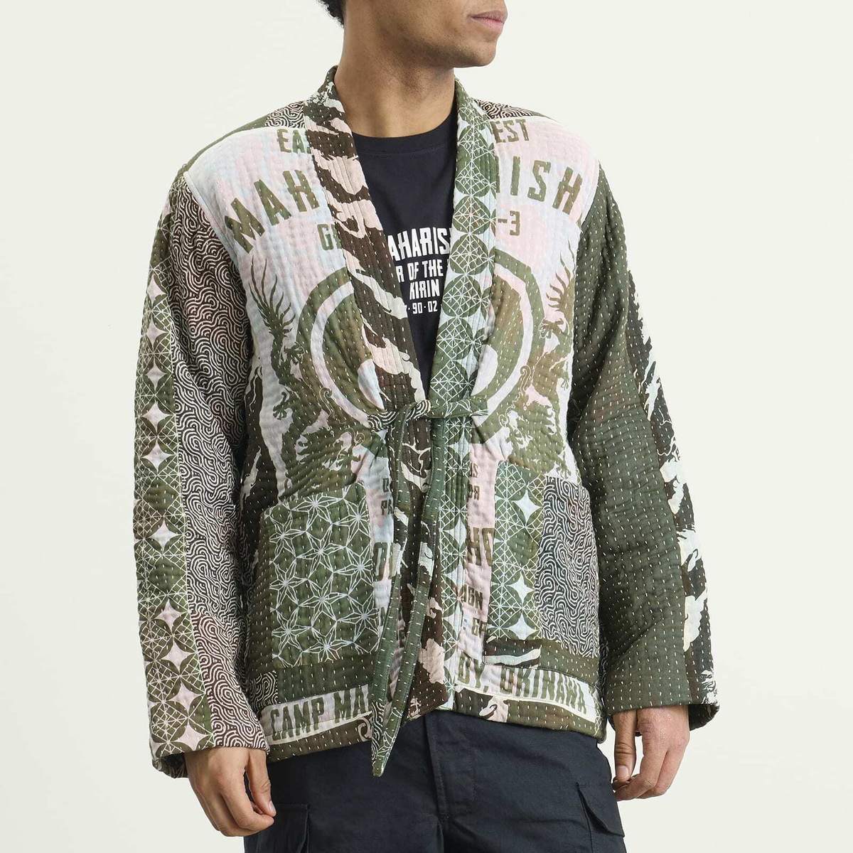 Maharishi Men's Maha Dry Goods Kimono in Ecru/Olive