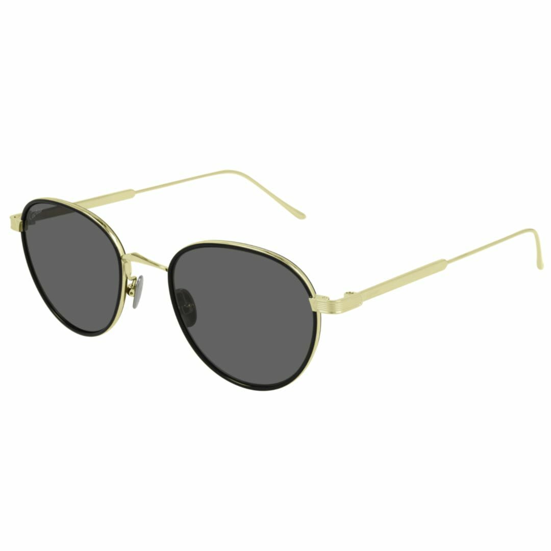 CARTIER ラウンドフレームサングラス CT0250S 005GOLDGOLDGREY Cartier CT0550S 002 Sunglasses Shiny Gold Blue - eye-oo.com