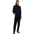 Ermenegildo Zegna Navy Cashmere Half-Zip Sweater