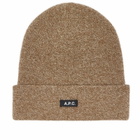 A.P.C. Men's Autumn Beanie in Heather Brown 