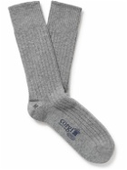 Kingsman - Ribbed Cashmere Socks - Gray