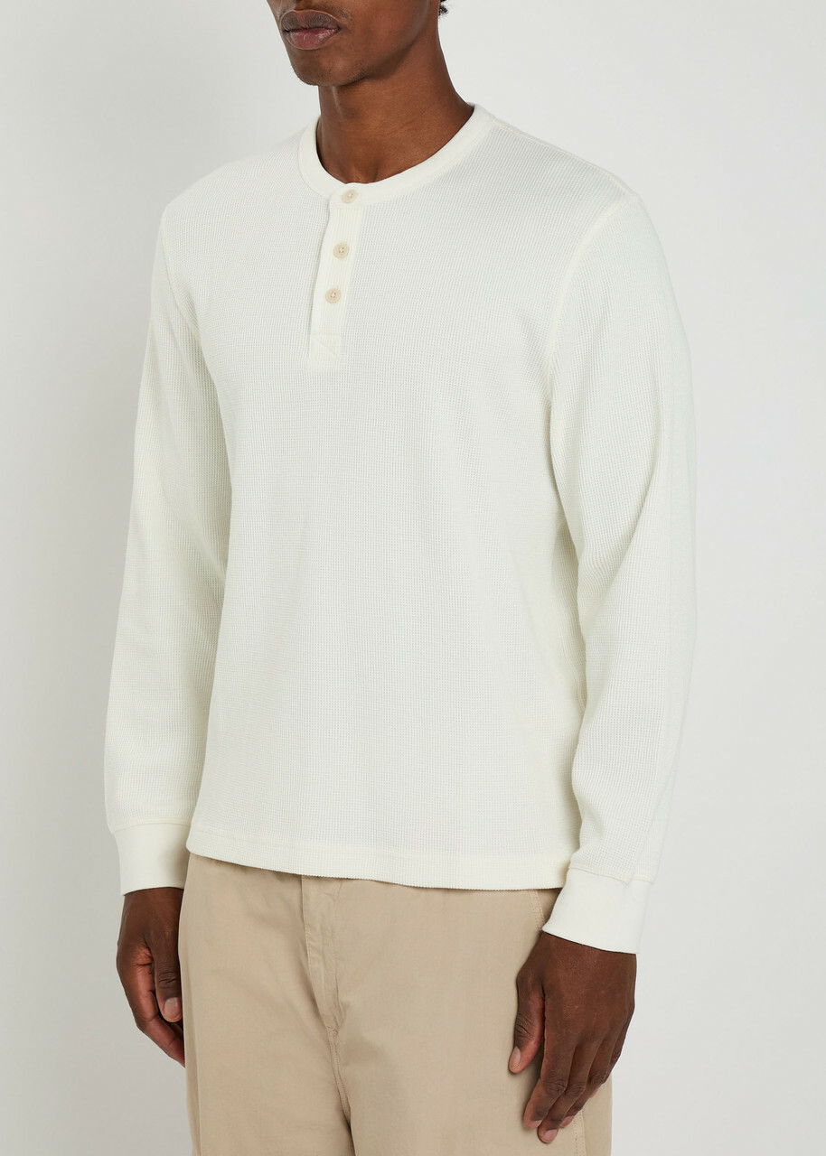 Wax London Cotton Henley top Ecru