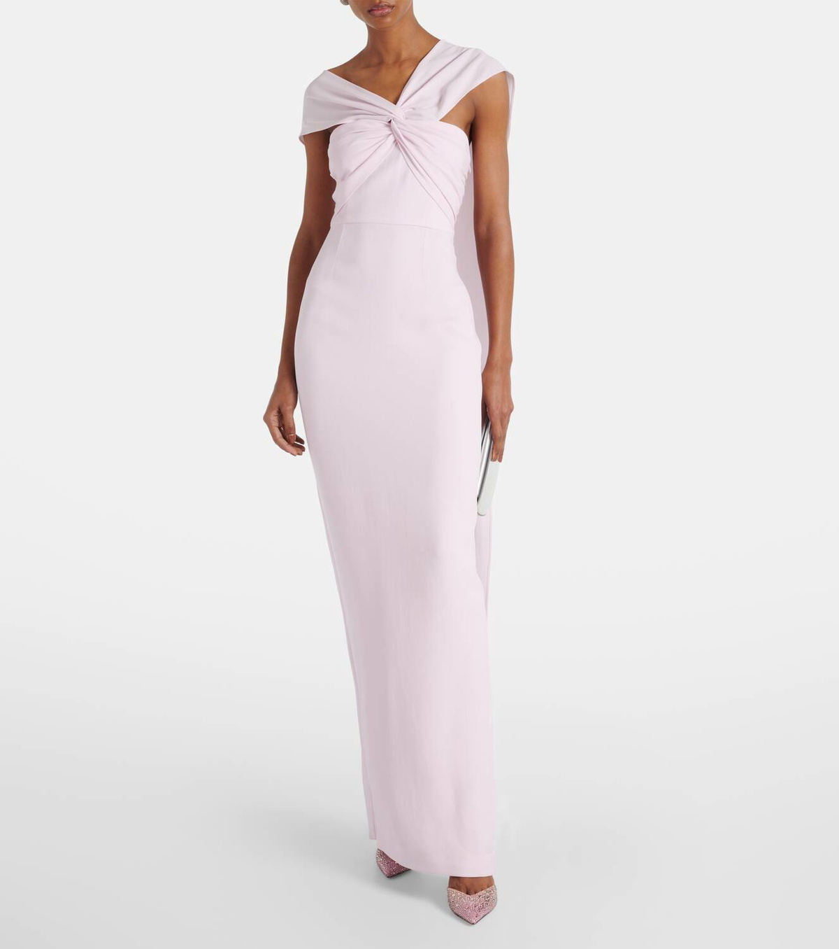 Roland Mouret Scarf-detail asymmetric cady gown