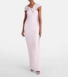 Roland Mouret Scarf-detail asymmetric cady gown