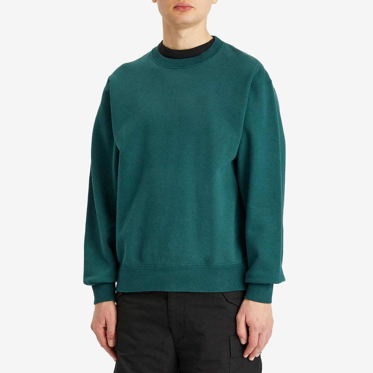 Beams Plus Men's Crew Sweatshirt in Dark Green