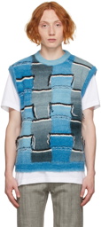Marni Blue & Grey Wide Stripe Vest