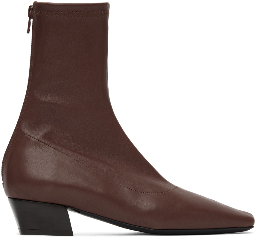 BY FAR Burgundy Colette 22 Boots By Far