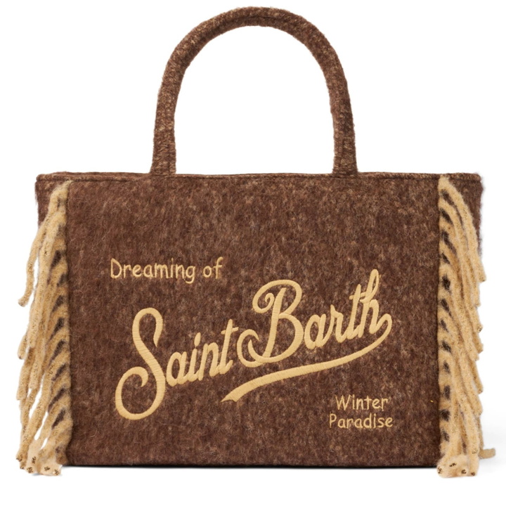 Photo: MC2 Saint Barth Vanity Blanket Brown Shoulder Bag With Fringes