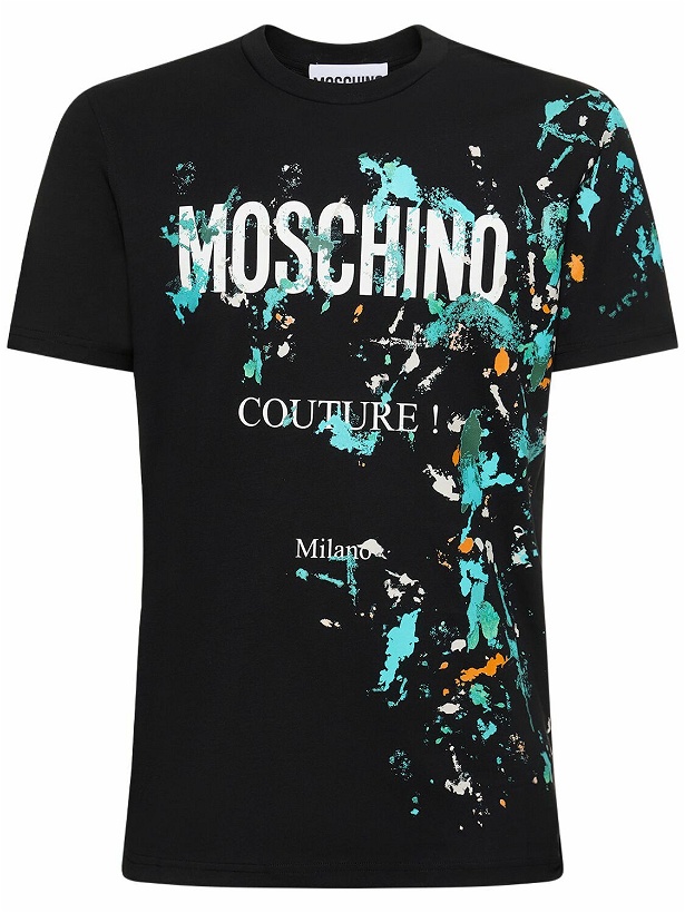 Photo: MOSCHINO - Logo Print Organic Cotton Jersey T-shirt