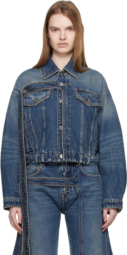 Photo: Jean Paul Gaultier Blue Oversized Strap Denim Jacket