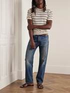Nili Lotan - Gionni Slim-Fit Striped Silk T-Shirt - Neutrals