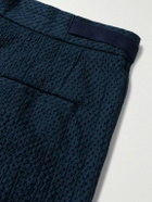 Blue Blue Japan - Gurkha Straight-Leg Belted Pleated Lace-Trimmed Cotton Shorts - Blue