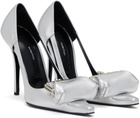 Pushbutton Silver Coin Purse Pointy Heels