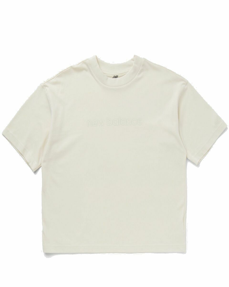 Photo: New Balance Hyper Density Jersey Oversized T Shirtd T Shirt Beige - Womens - Shortsleeves
