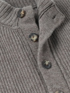 Inis Meáin - Storm Ribbed Merino Wool Cardigan - Gray