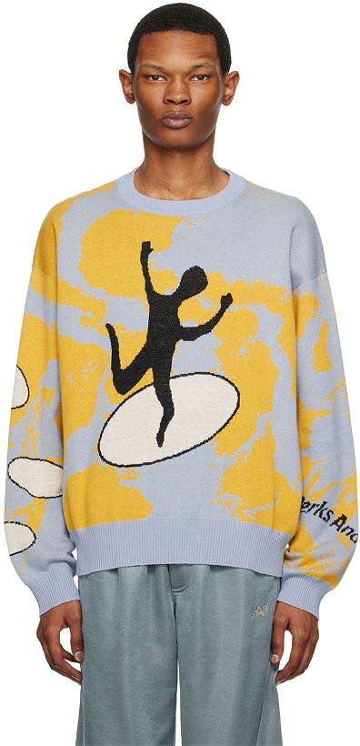 Photo: Perks and Mini Blue 'Oil And Water Jumpman' Sweater