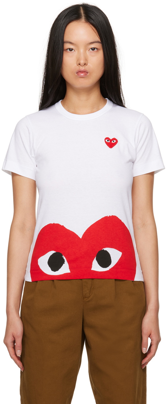 COMME des GARÇONS PLAY White Half Heart T-Shirt Comme des Garcons Play