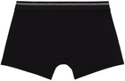 Versace Underwear Black Logo Trunk Boxers