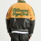 Billionaire Boys Club Men's Club Cracked Leather Varsity Jacket in Black/Yellow